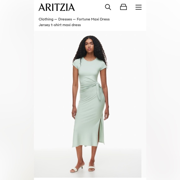 Wilfred Fortune Maxi Dress Size L Colour Cool Iced Mint - Picture 4 of 4